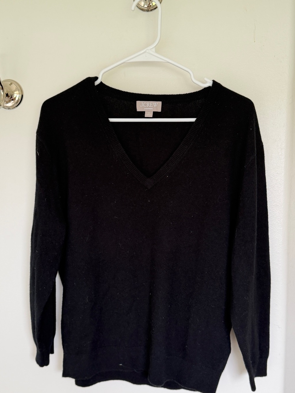 J. Crew Black V-Neck Cashmere Sweater